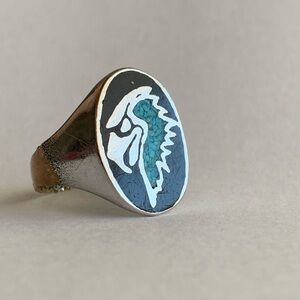 New vintage eagle turquoise cocktail ring